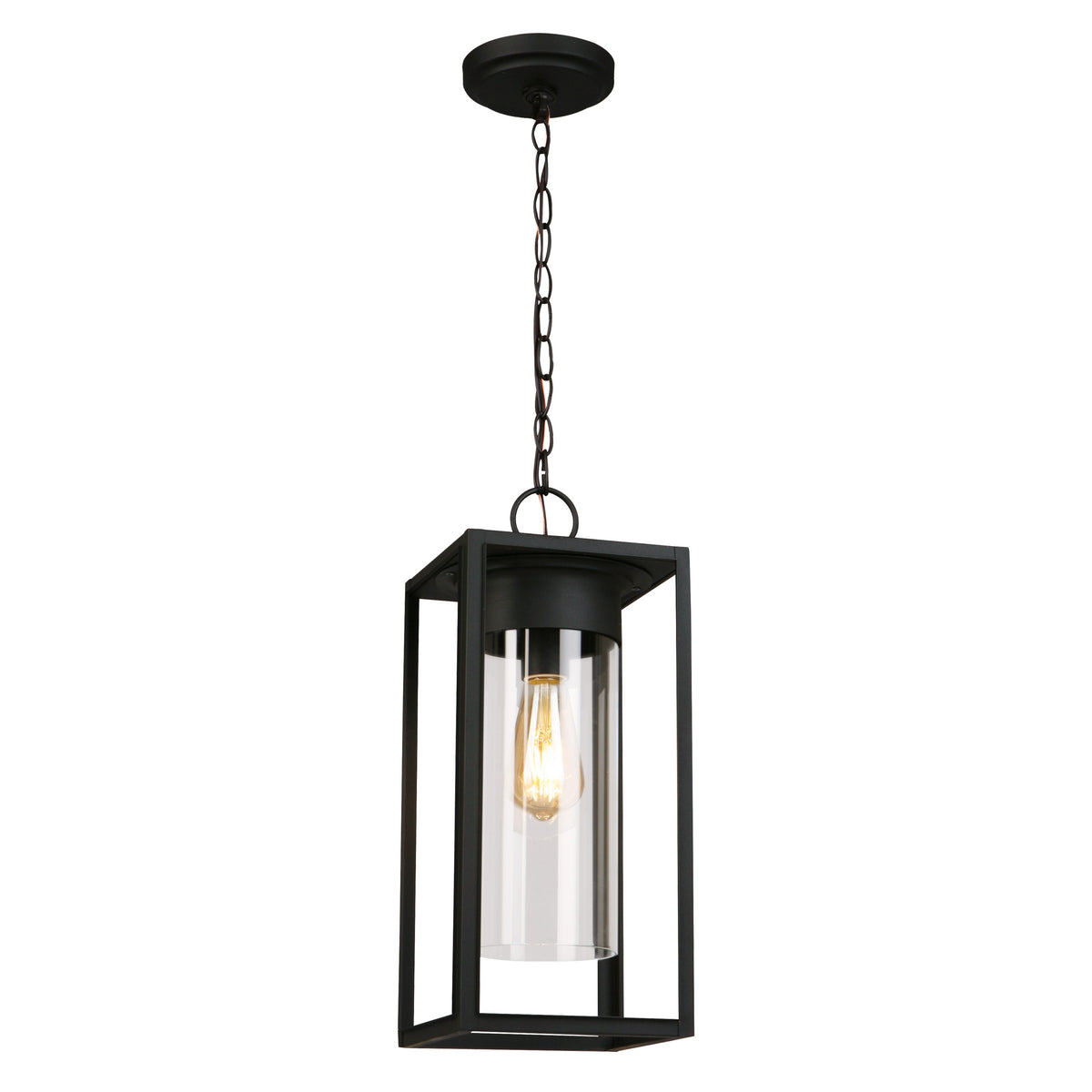 Walker Hill 7" Exterior Pendant Light - Textured Black