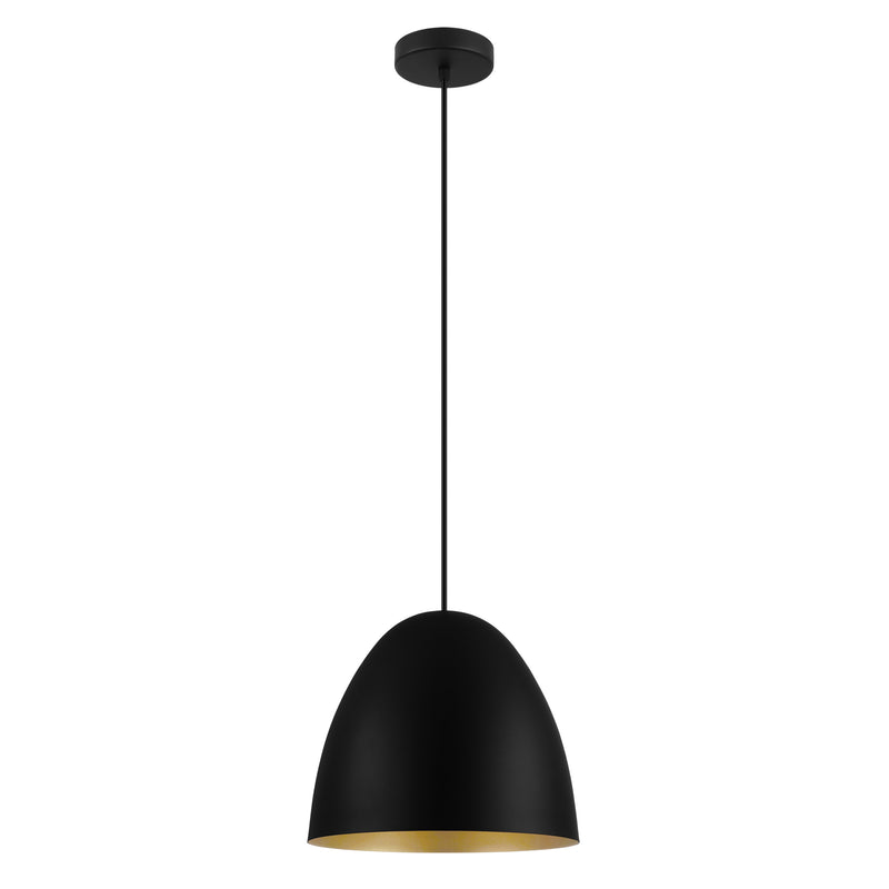 Sarabia 11" Pendant Light - Textured Black / Gold
