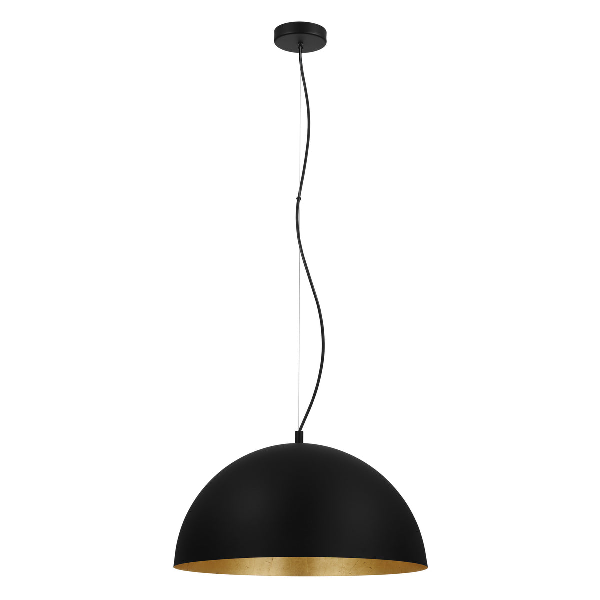 Rafaelino 21" Pendant Light - Textured Black / Gold Leaf
