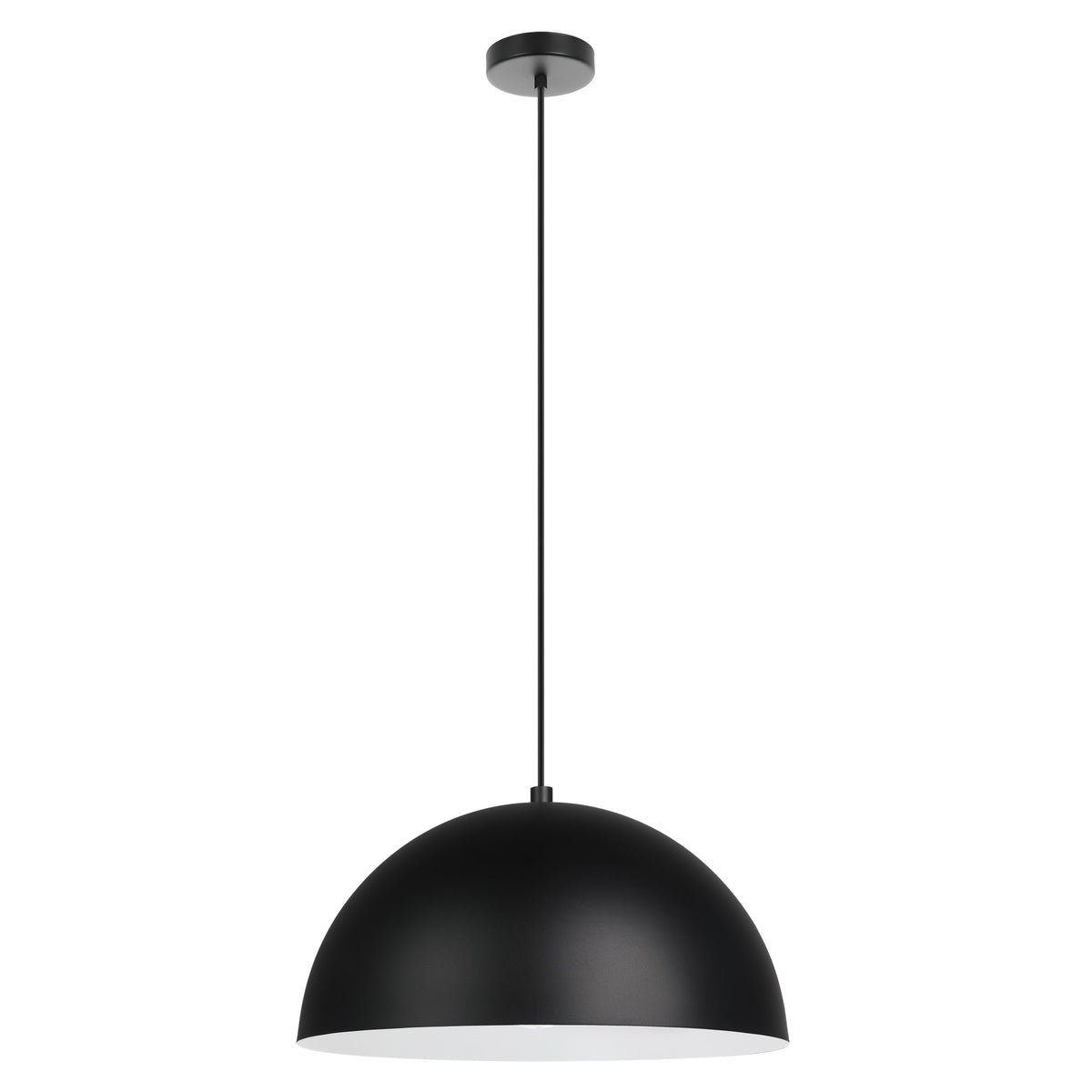 Rafaelino 15" Pendant Light - Textured Black / Matte White