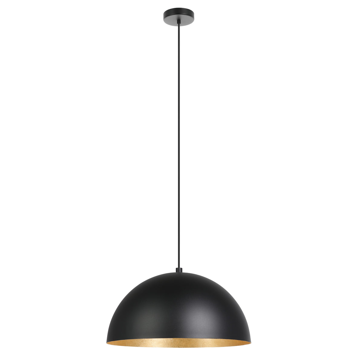 Rafaelino 15" Pendant Light - Textured Black / Gold Leaf
