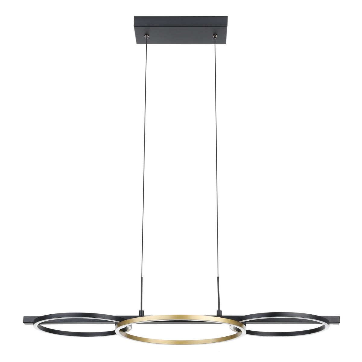 Boyal 2 38" LED Pendant Light - Textured Black / Gold