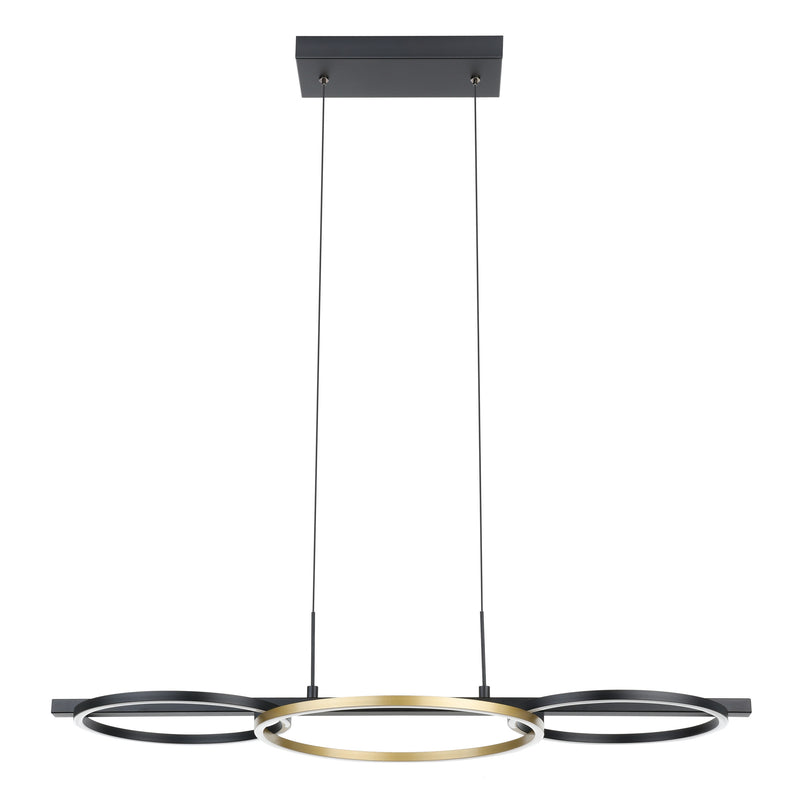 Boyal 2 38" LED Pendant Light - Textured Black / Gold