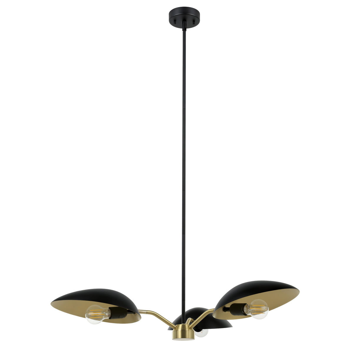 Lindmoor 36" Pendant Light - Textured Black / Brushed Brass
