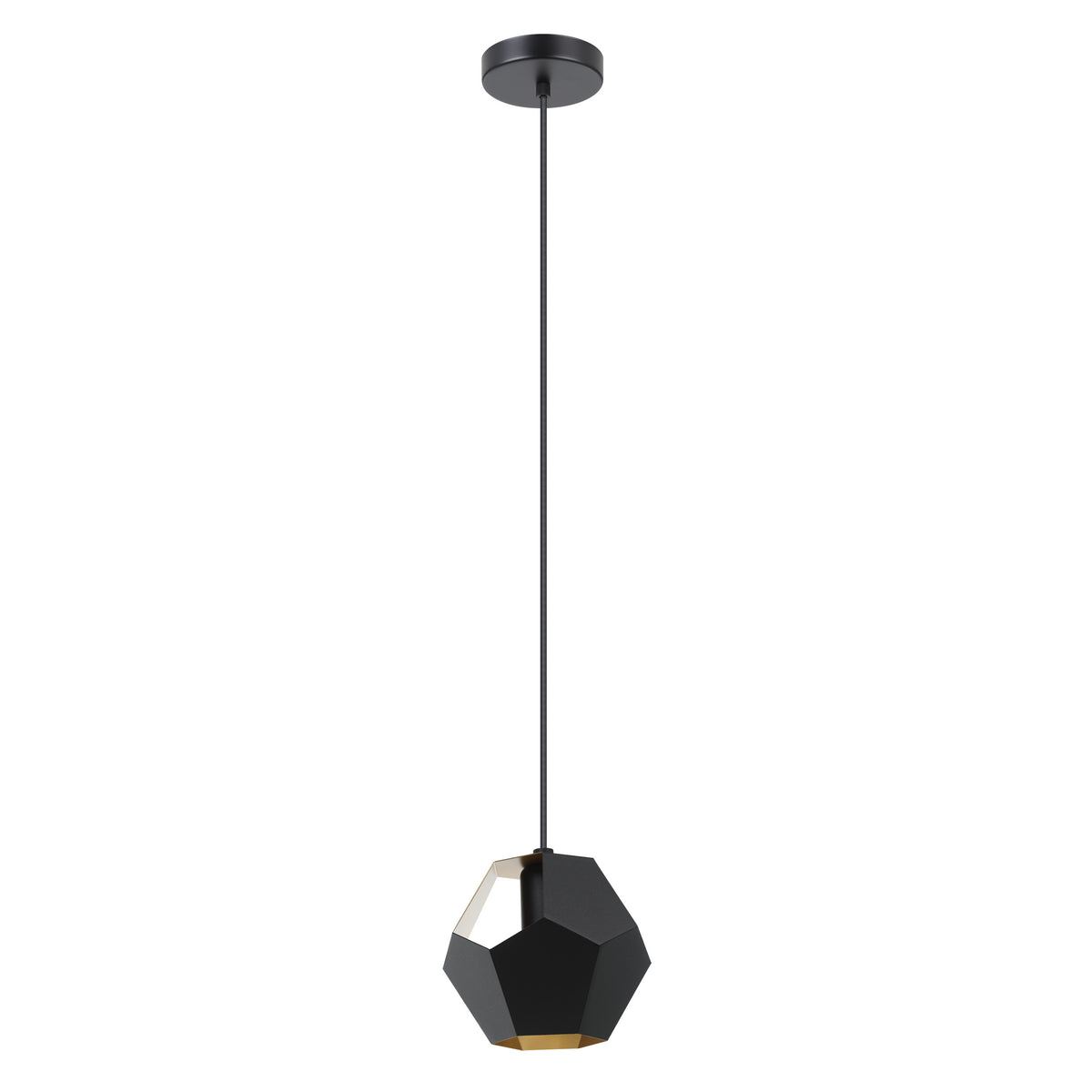 Rasigures 7" Pendant Light - Textured Black / Gold