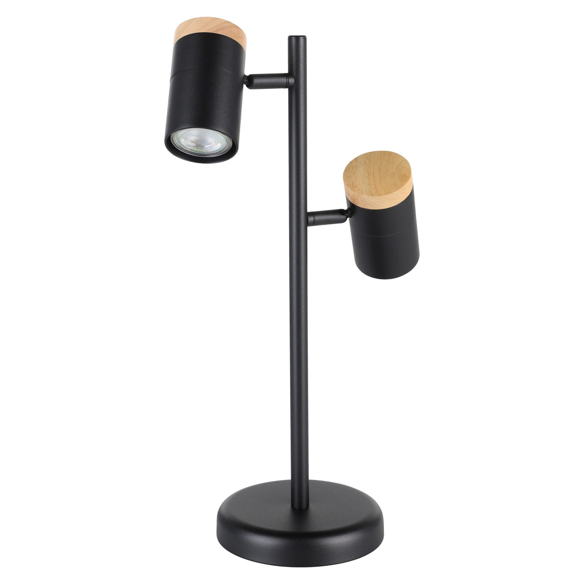 Chatterton 17" Table Lamp - Textured Black / Wood