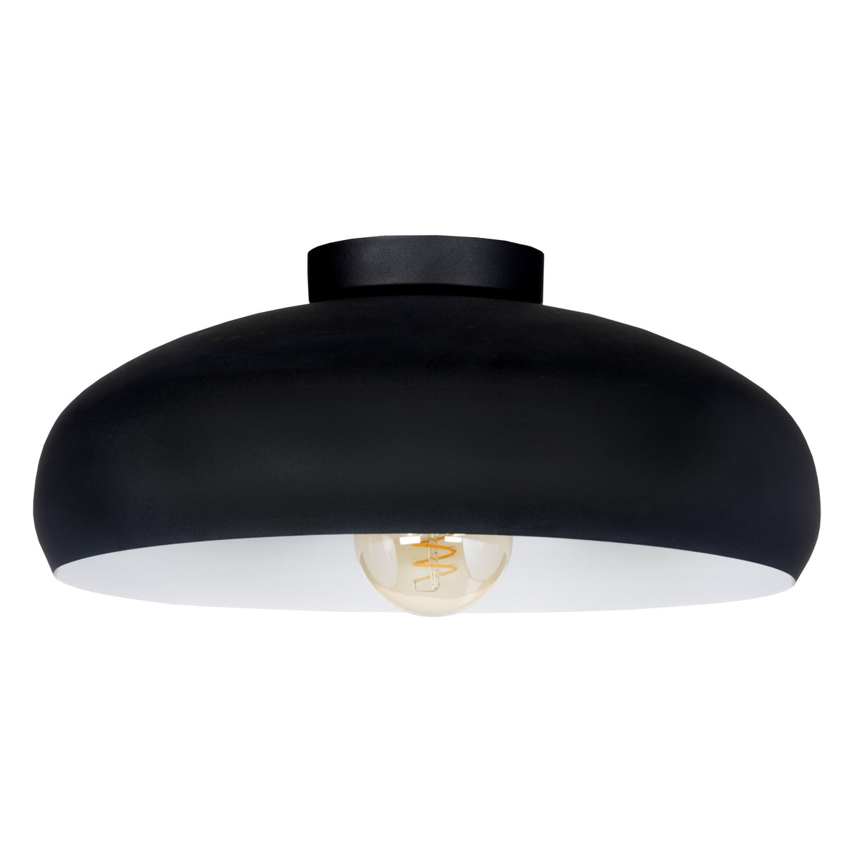 Mogano 16" Flush Mount - Textured Black / White
