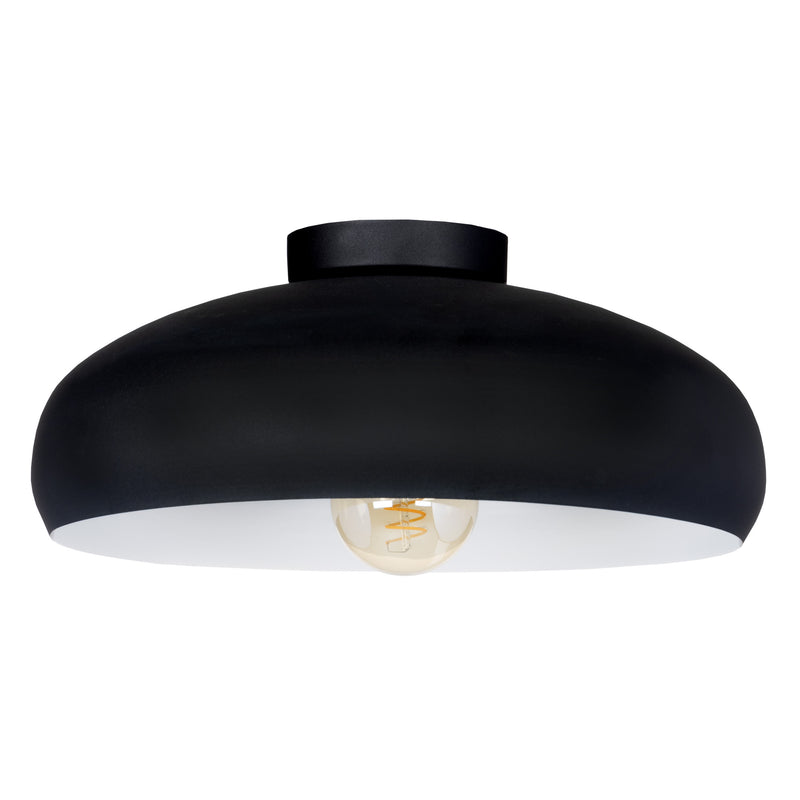 Mogano 16" Flush Mount - Textured Black / White