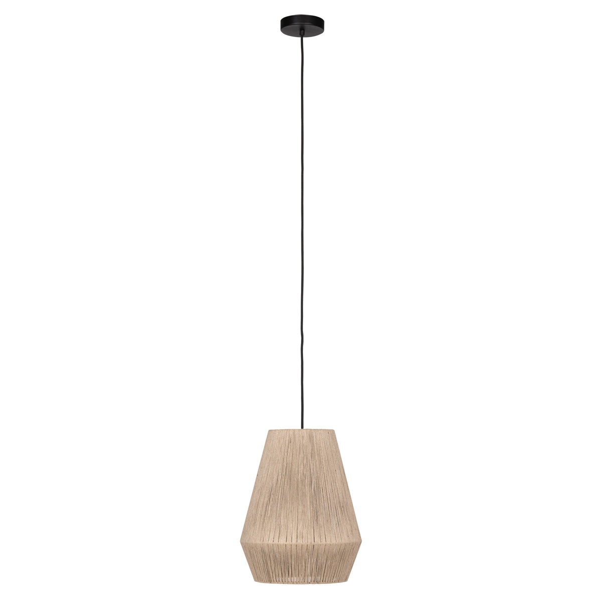 Alderney 12" Pendant Light - Textured Black / Jute