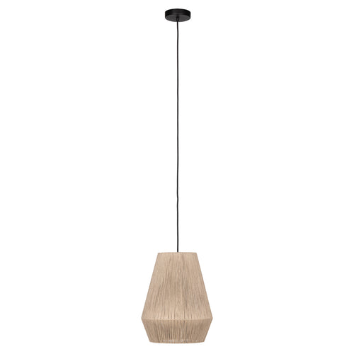 Alderney 12" Pendant Light - Textured Black / Jute