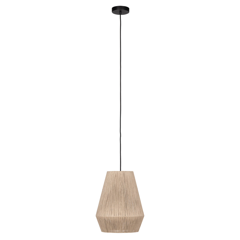 Alderney 12" Pendant Light - Textured Black / Jute