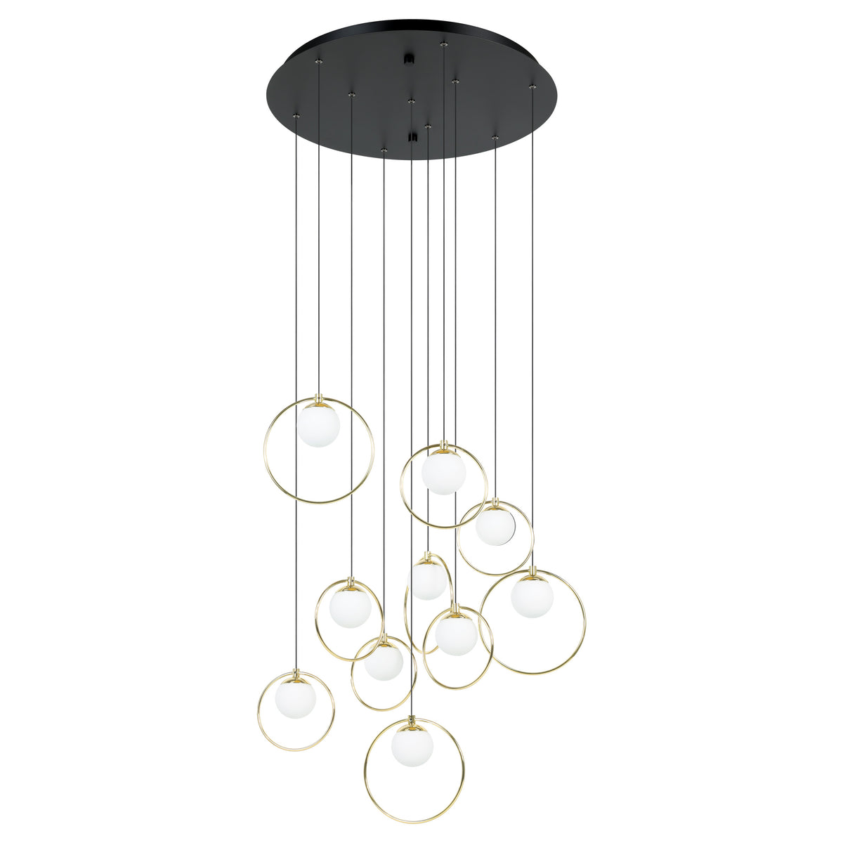 Portocolom 23" LED Pendant Light - Textured Black / Brass