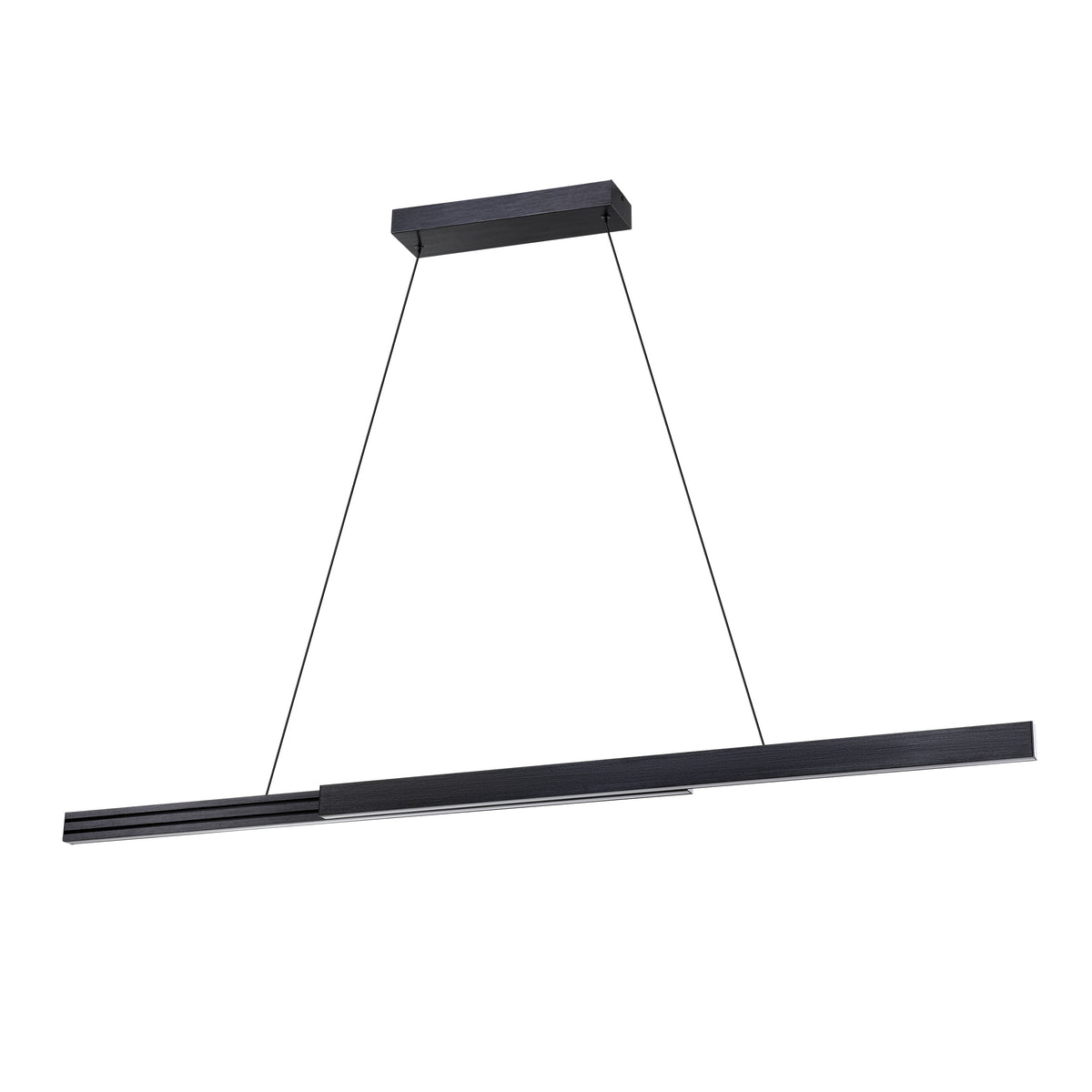 Montebuono 43-71" 3CCT LED Linear Chandelier - Brushed Black Aluminum