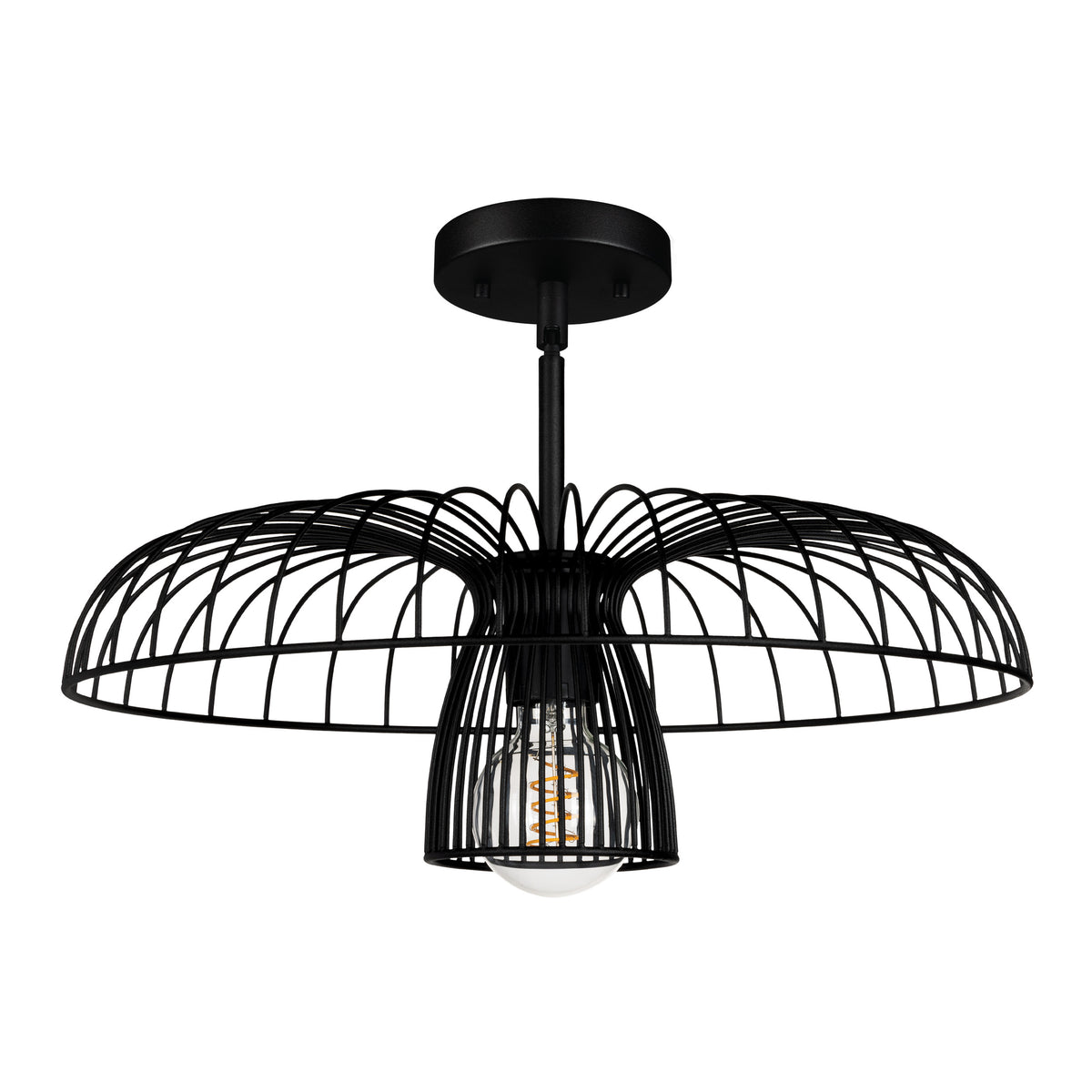 Champerico 18" Semi-Flush Mount - Textured Black