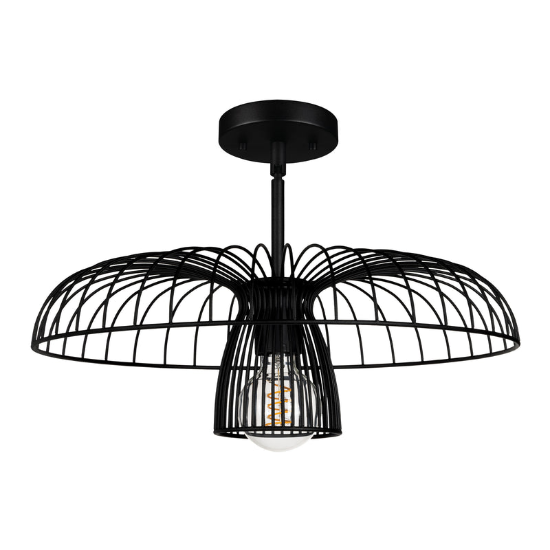 Champerico 18" Semi-Flush Mount - Textured Black