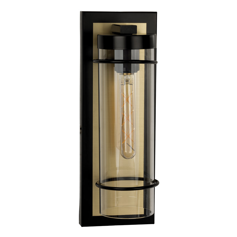 Colantro 16" Exterior Wall Sconce - Matte Black / Brushed Gold