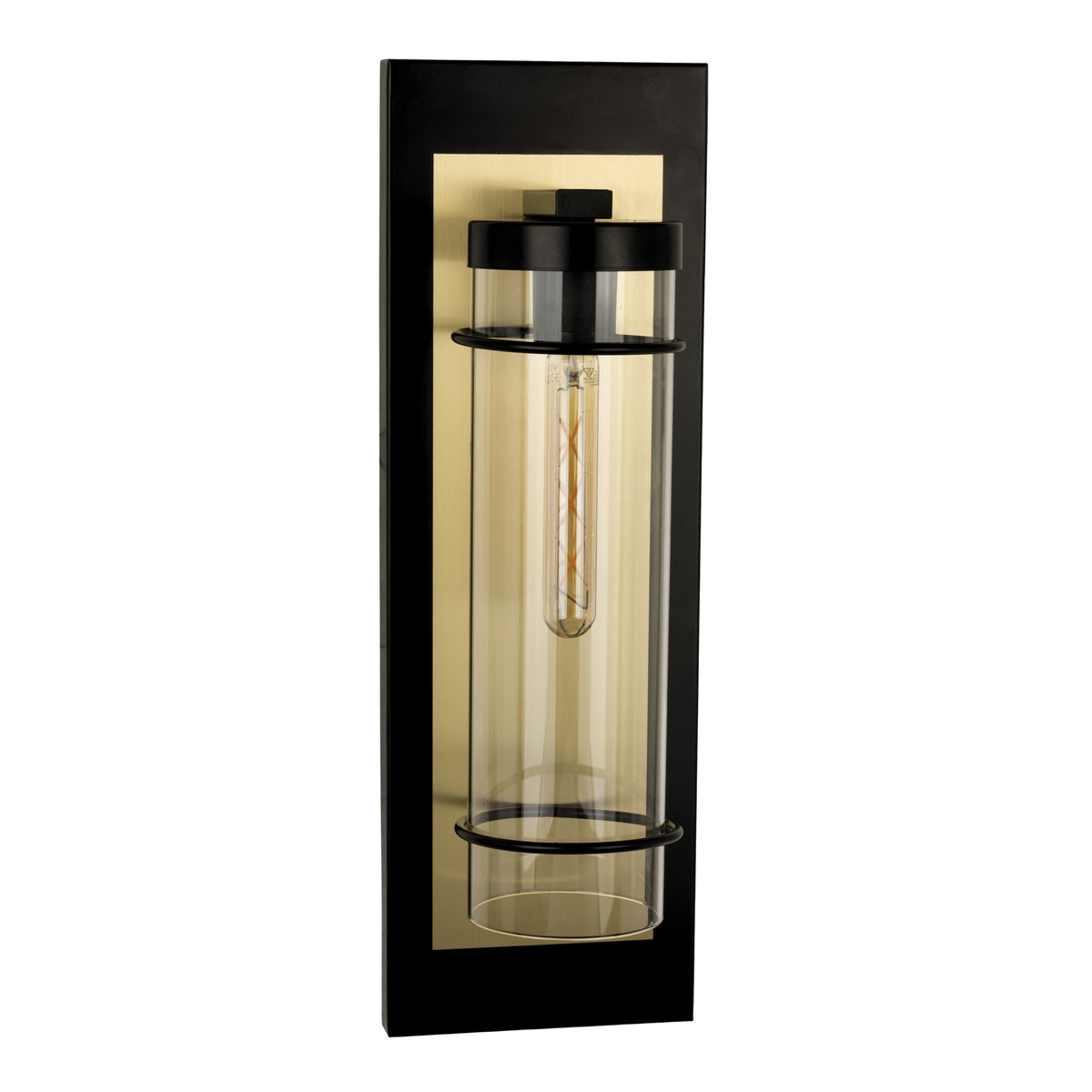Colantro 21" Exterior Wall Sconce - Matte Black / Brushed Gold
