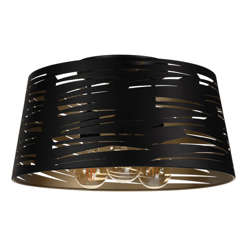 Akers Mill 19" Flush Mount - Textured Black / Gold