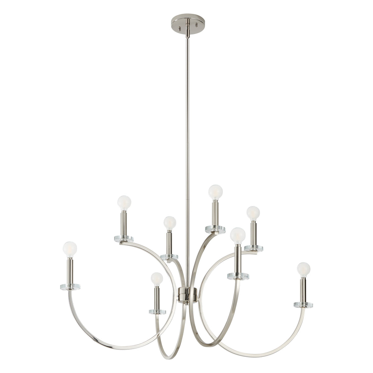 Florian 36" Chandelier - Polished Nickel / Clear Glass