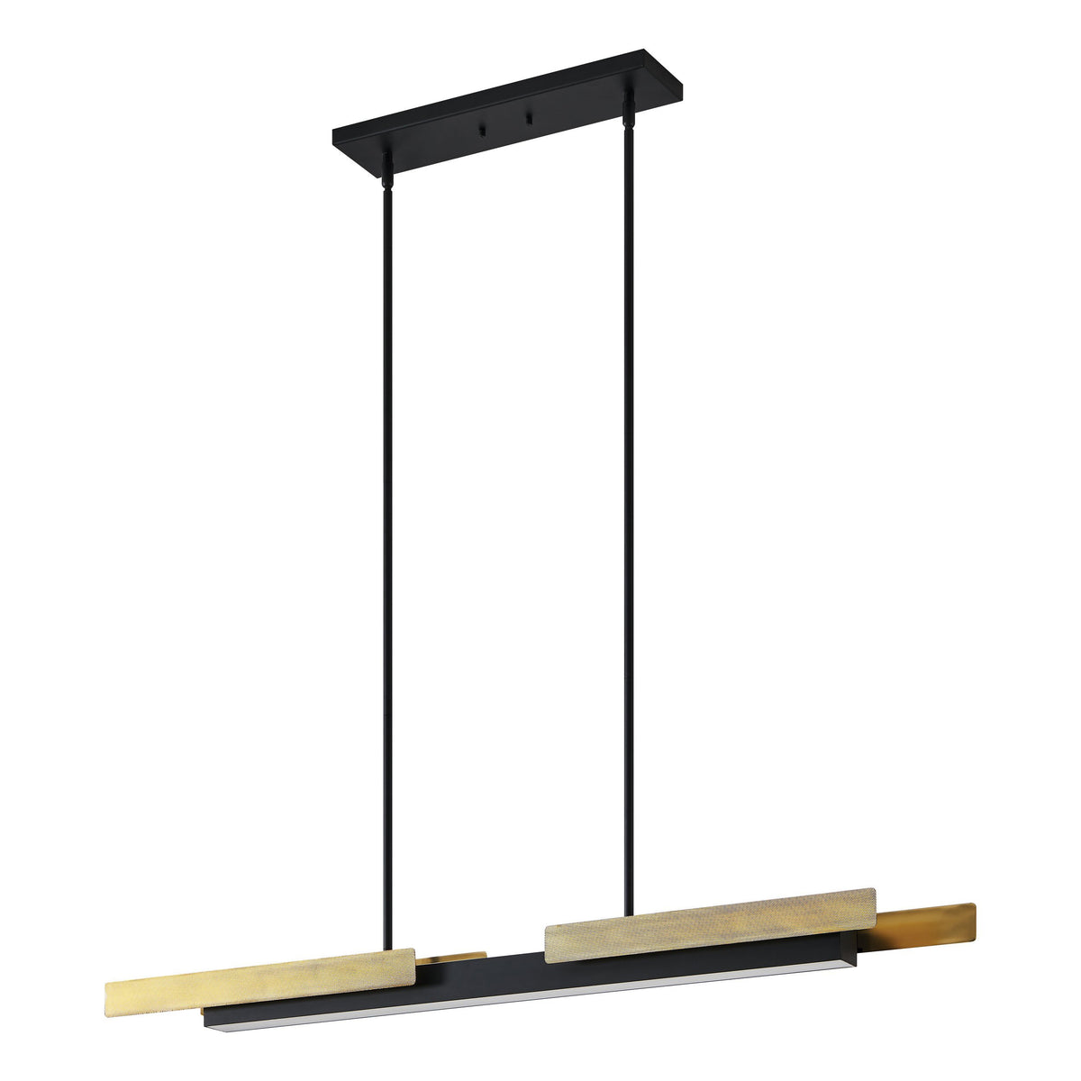 Grazia 48" LED Linear Chandelier - Matte Black / Brushed Gold