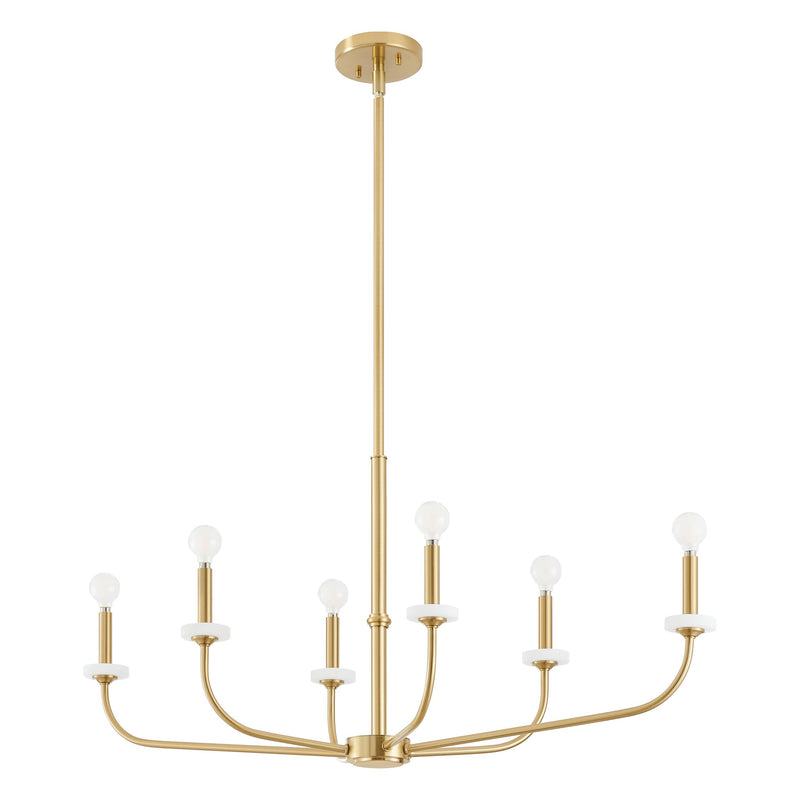 Leah 42" Chandelier - Brushed Gold / Onyx