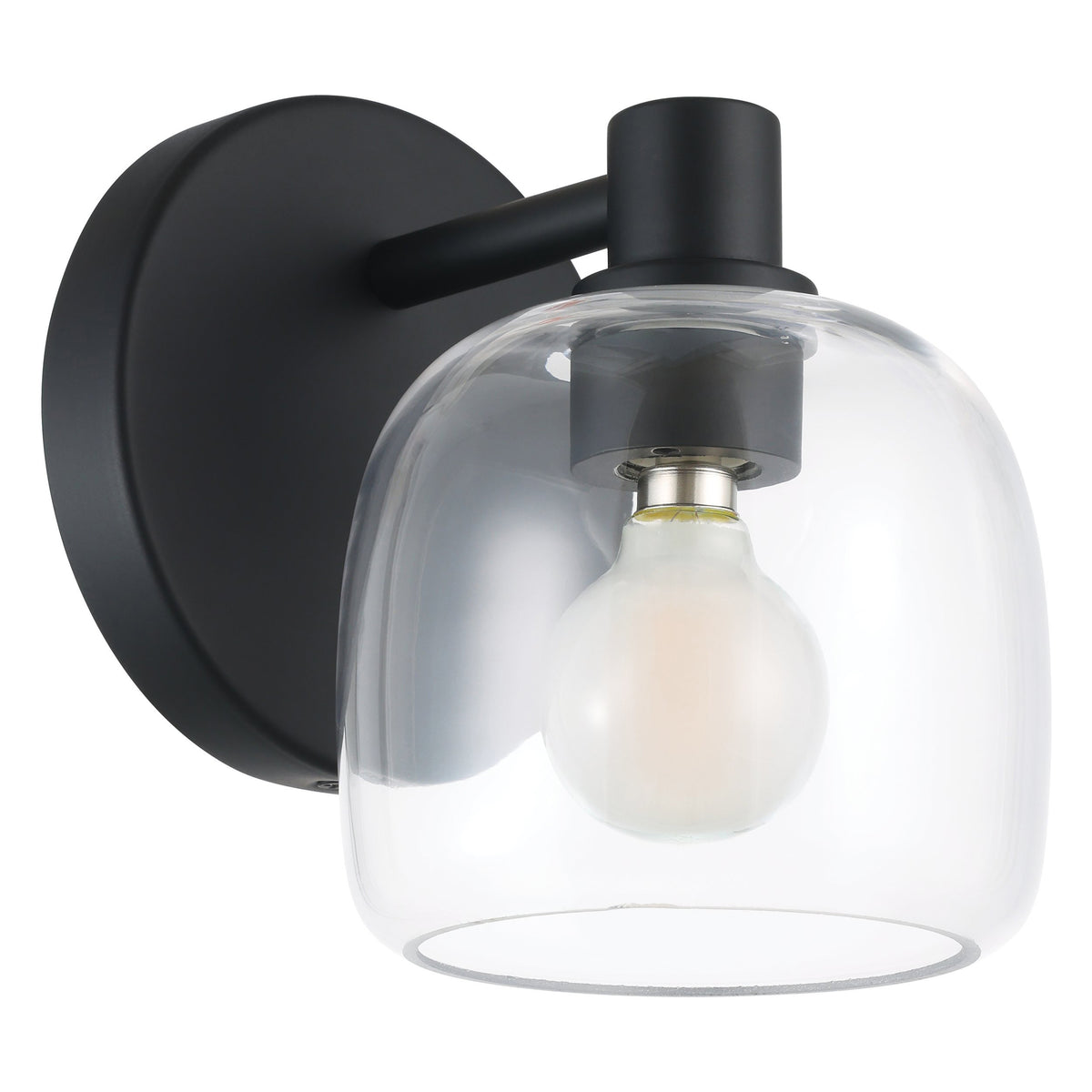 Valentina 5" Vanity Light - Matte Black / Clear
