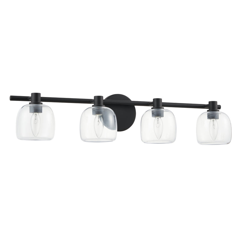 Valentina 30" Vanity Light - Matte Black / Clear
