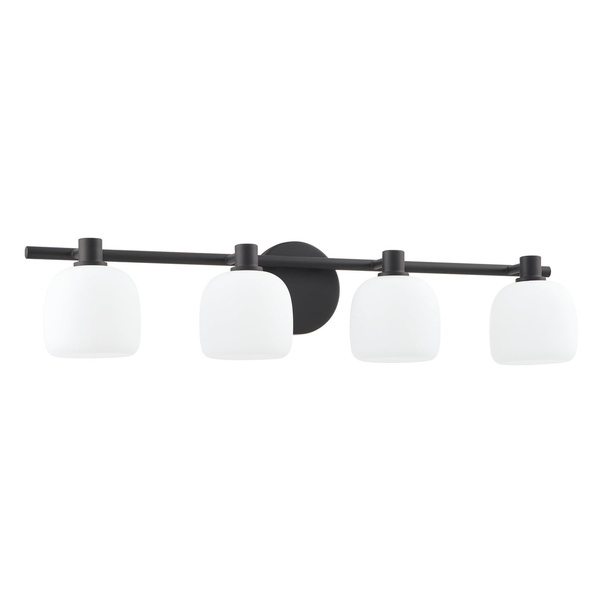 Valentina 30" Vanity Light - Matte Black / Etched Opal