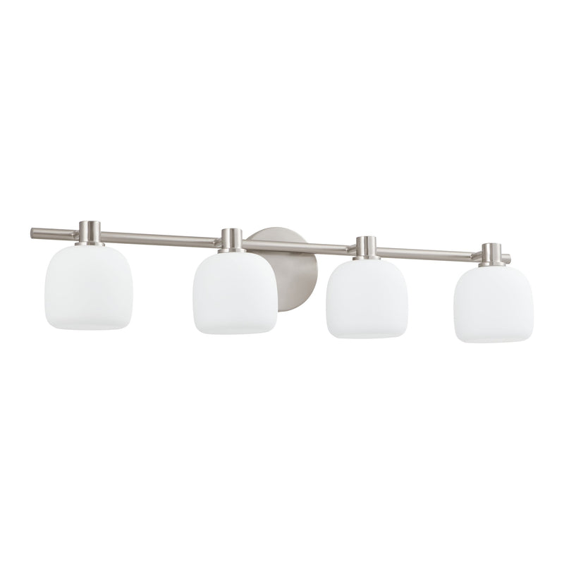 Valentina 30" Vanity Light - Brushed Nickel / Etched Opal Glass