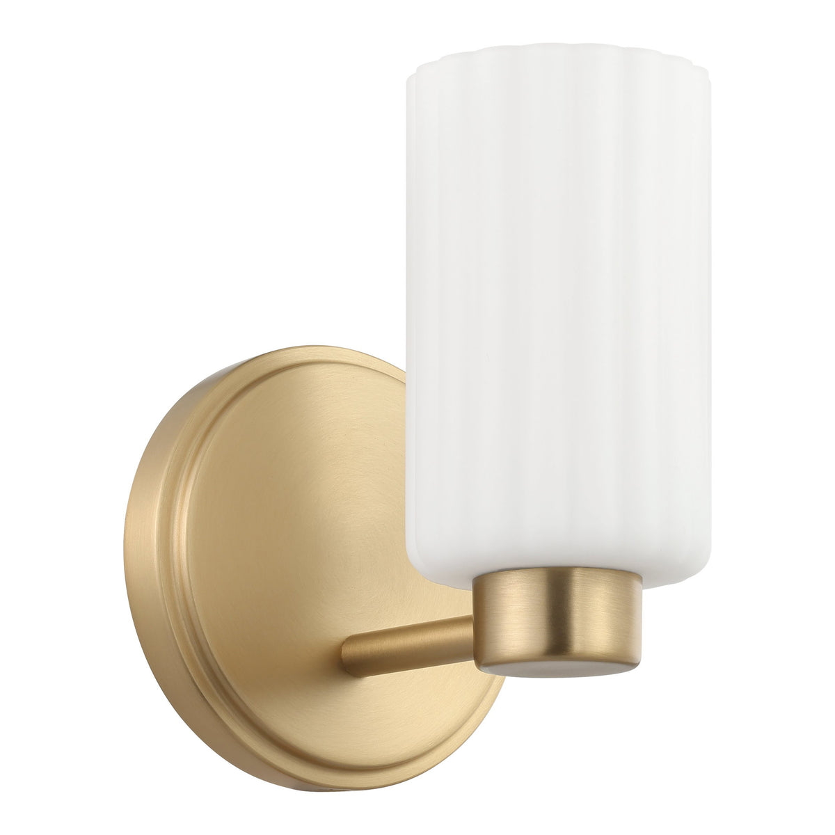 Bedminster 5" Vanity Light - Champagne Gold / Etched Opal Ribbed Glass