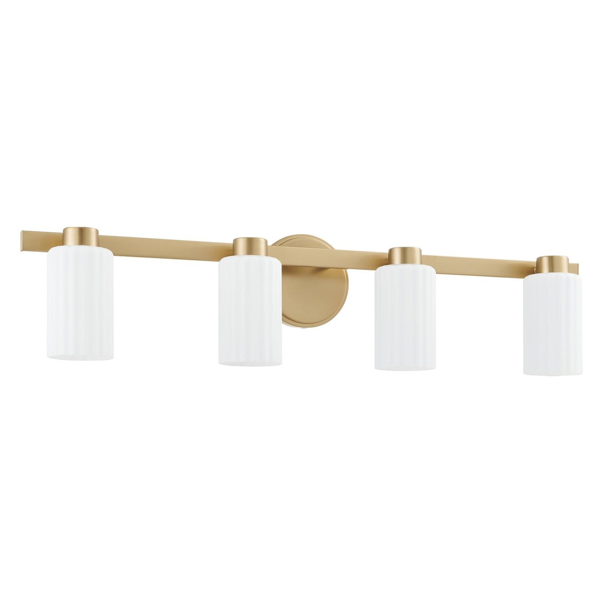 Bedminster 30" Vanity Light - Champagne Gold / Etched Opal Ribbed Glass