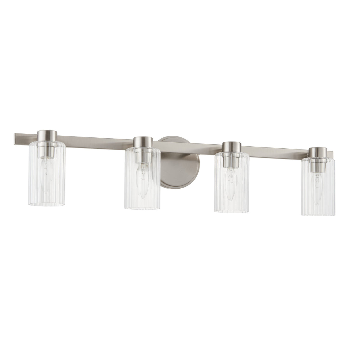 Bedminster 30" Vanity Light - Brushed Nickel / Clear Ribbed