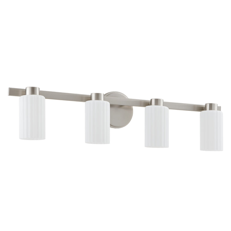 Bedminster 30" Vanity Light - Brushed Nickel / Etched Opal Ribbed