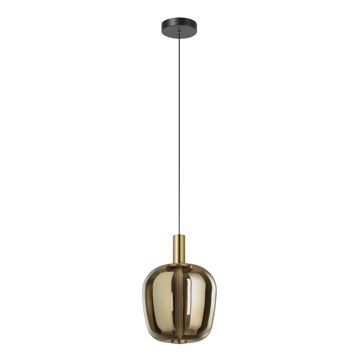 Fruitera 12" 3CCT LED Pendant Light - Textured Black / Brushed Gold