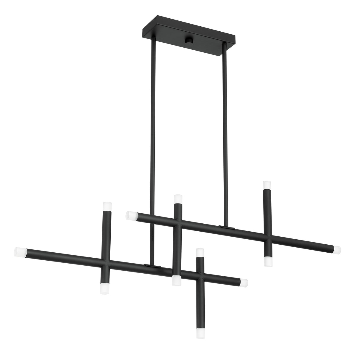 Manhattan 48" Adjustable LED Linear Chandelier - Matte Black