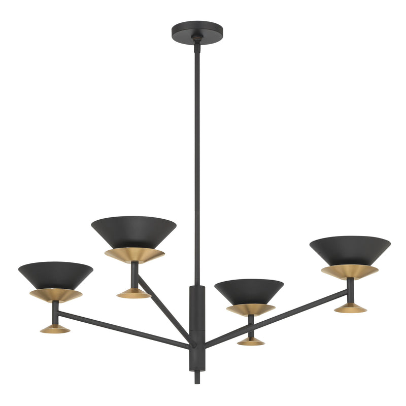 Tremolo 36" Chandelier - Textured Black / Champagne Gold