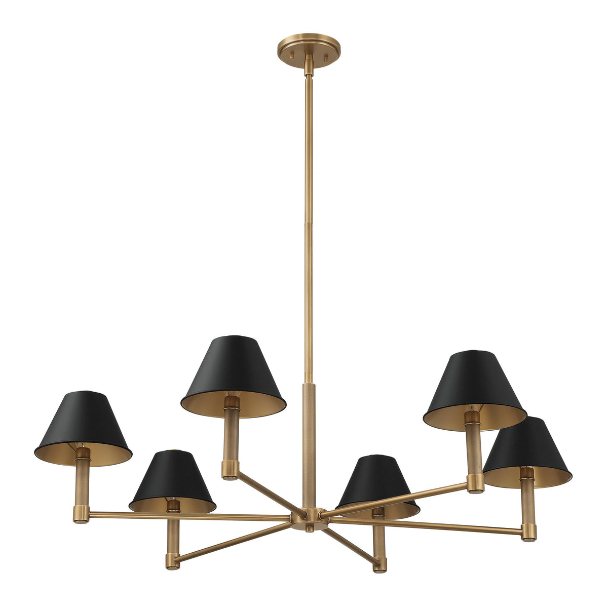 Mcgill 40" Chandelier - Natural Brass / Matte Black