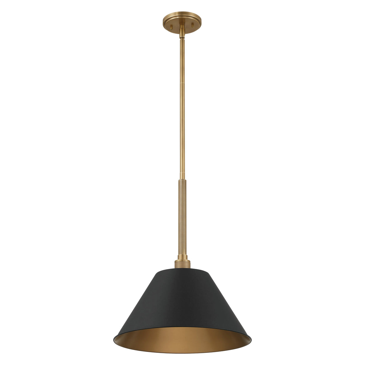 Mcgill 16" Pendant Light - Natural Brass / Matte Black