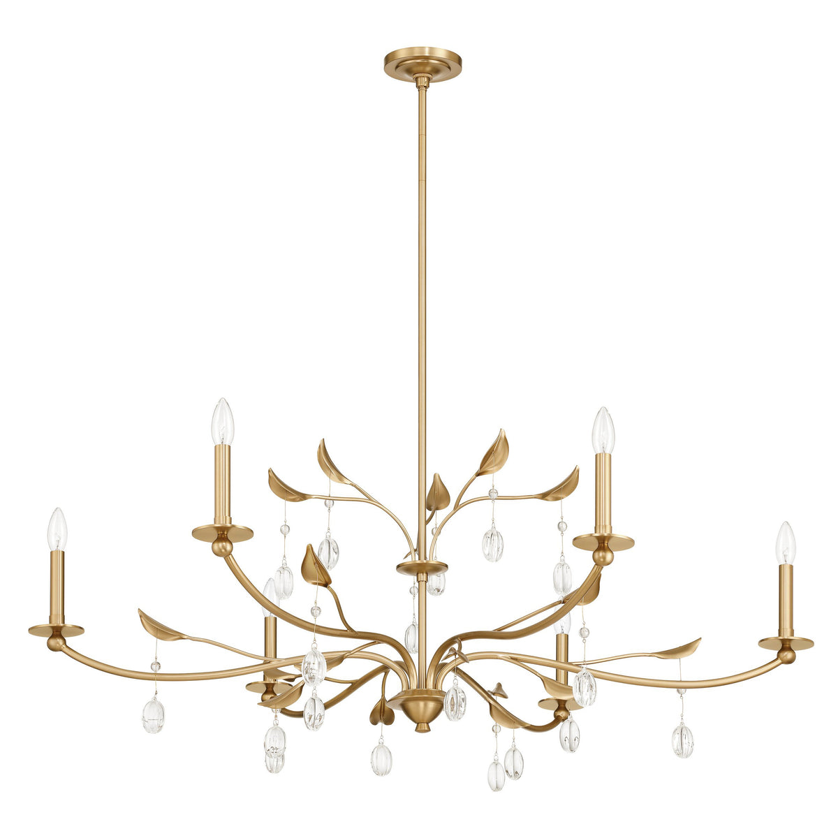 Presley 48" Chandelier - Champagne Gold / Clear