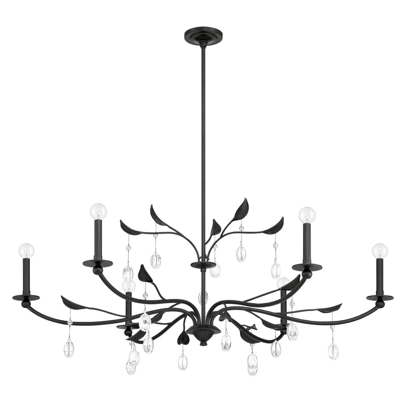 Presley 48" Chandelier - Textured Black / Clear Glass