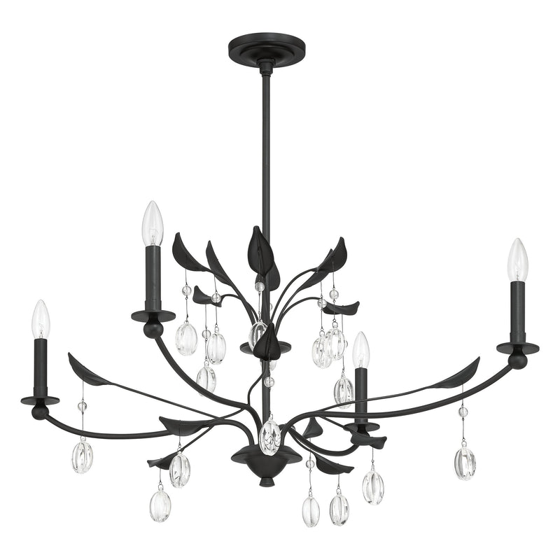 Presley 36" Chandelier - Textured Black / Clear Glass