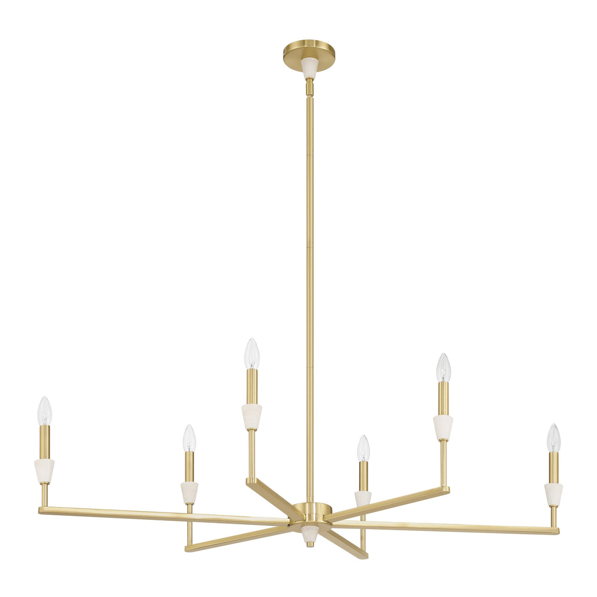 Montclair 46" Linear Chandelier - Brushed Gold / Alabaster