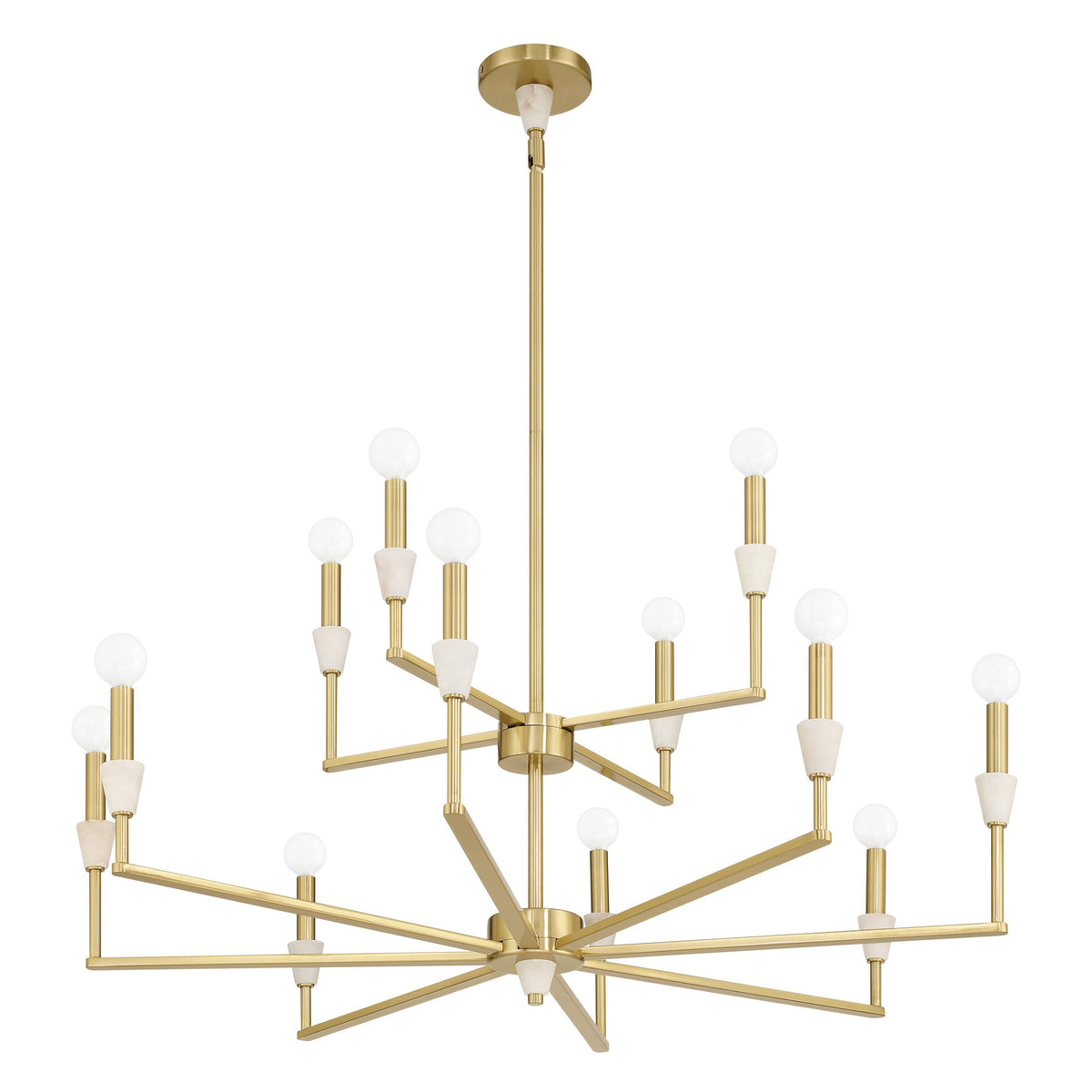 Montclair 38" Chandelier - Brushed Gold / Alabaster