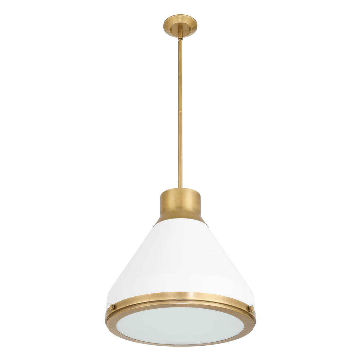 Doyle 18" Pendant Light - Natural Brass / Matte White