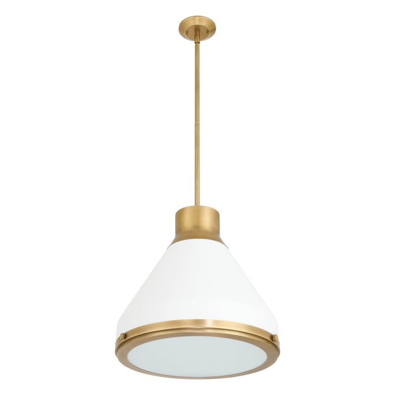 Doyle 18" Pendant Light - Natural Brass / Matte White