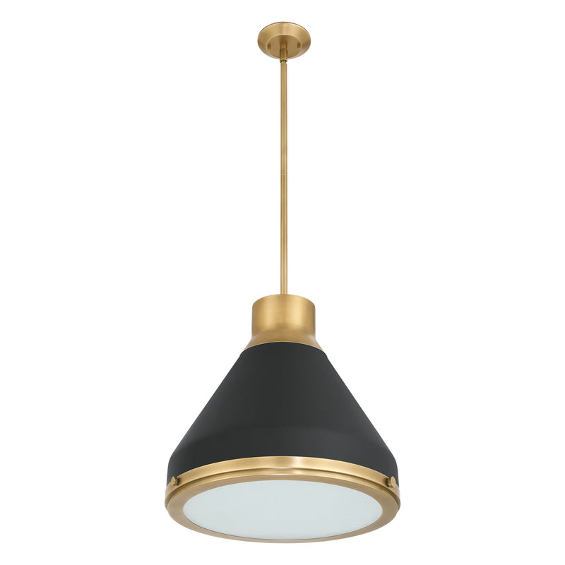 Doyle 18" Pendant Light - Natural Brass / Matte Black
