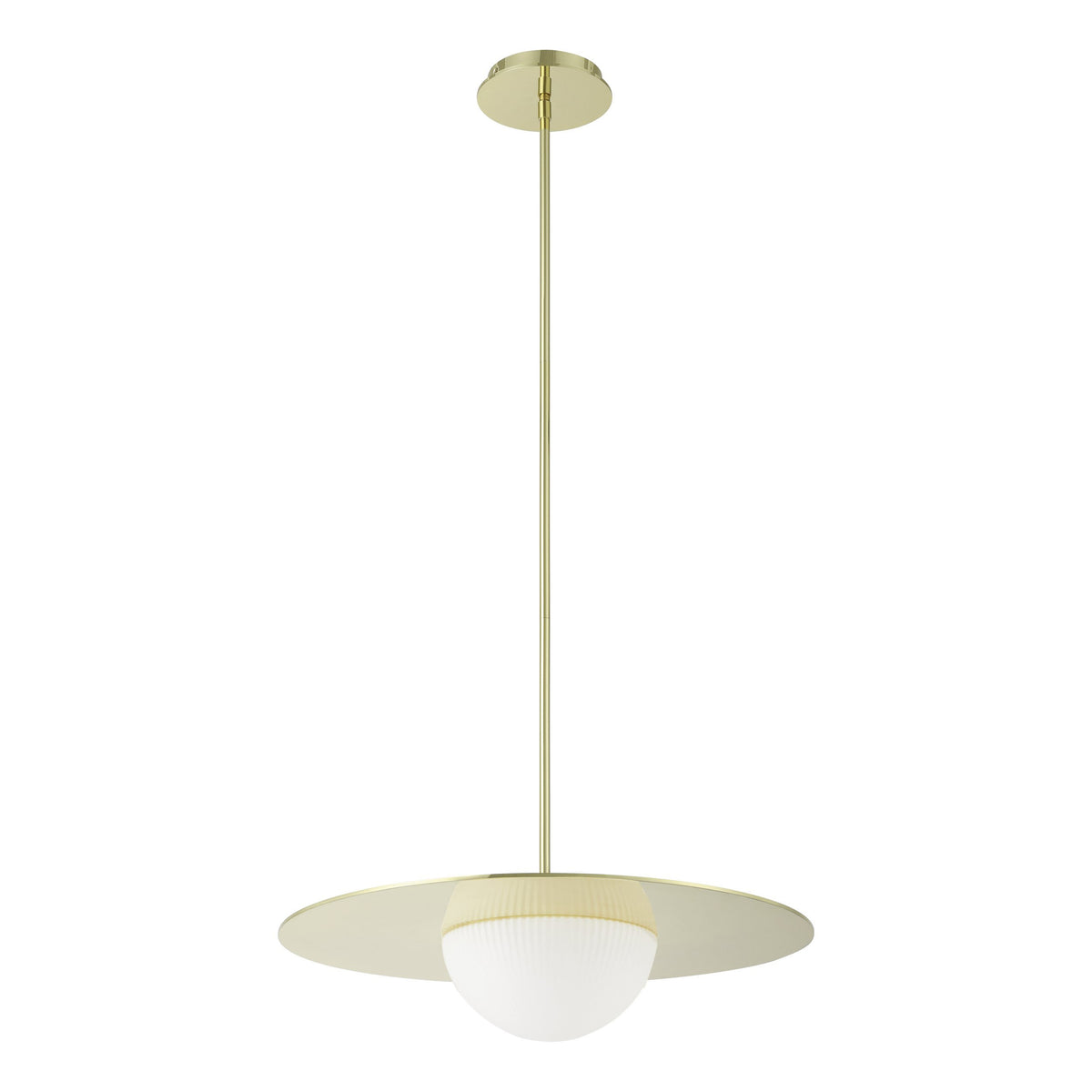 Solstice 22" 5CCT LED Convertible Pendant - Polished Brass