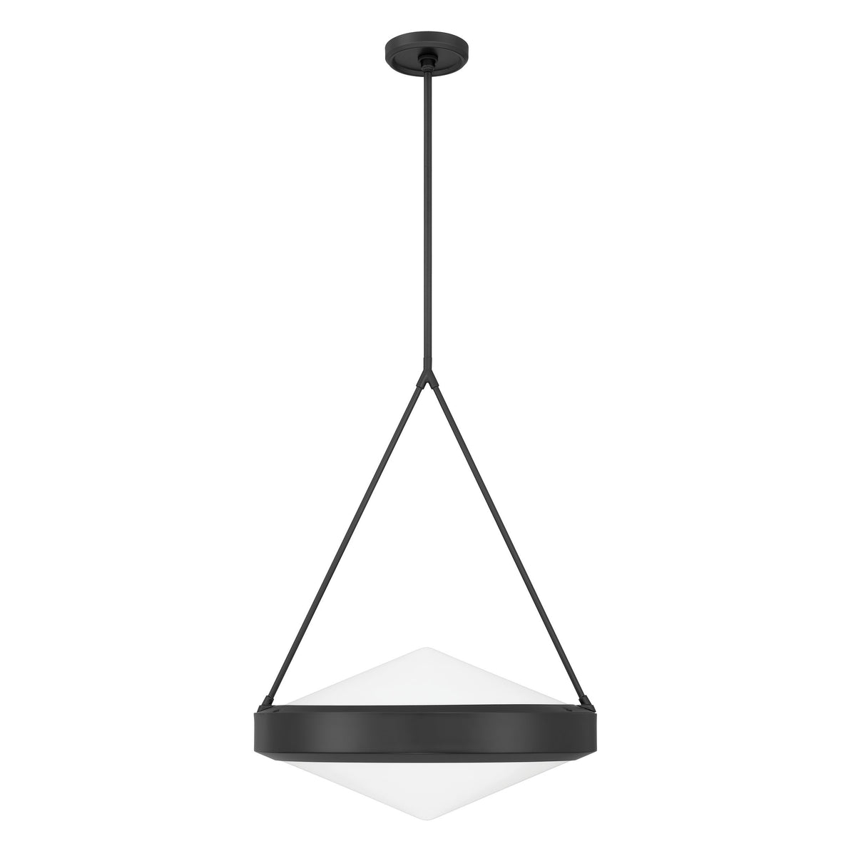Agate 20" Pendant Light - Matte Black / Opal Glass