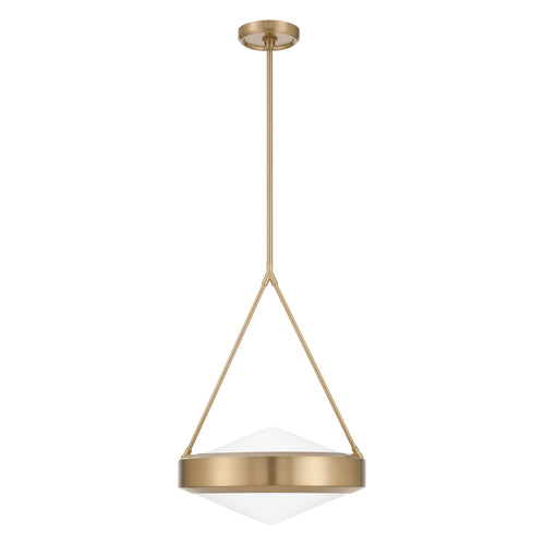 Agate 15" Pendant Light - Champagne Gold / Opal Glass