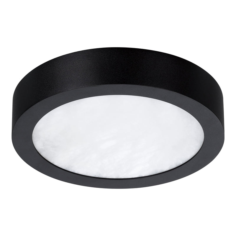 Argyle 8" 5CCT LED Flush Mount - Textured Black / Alabaster